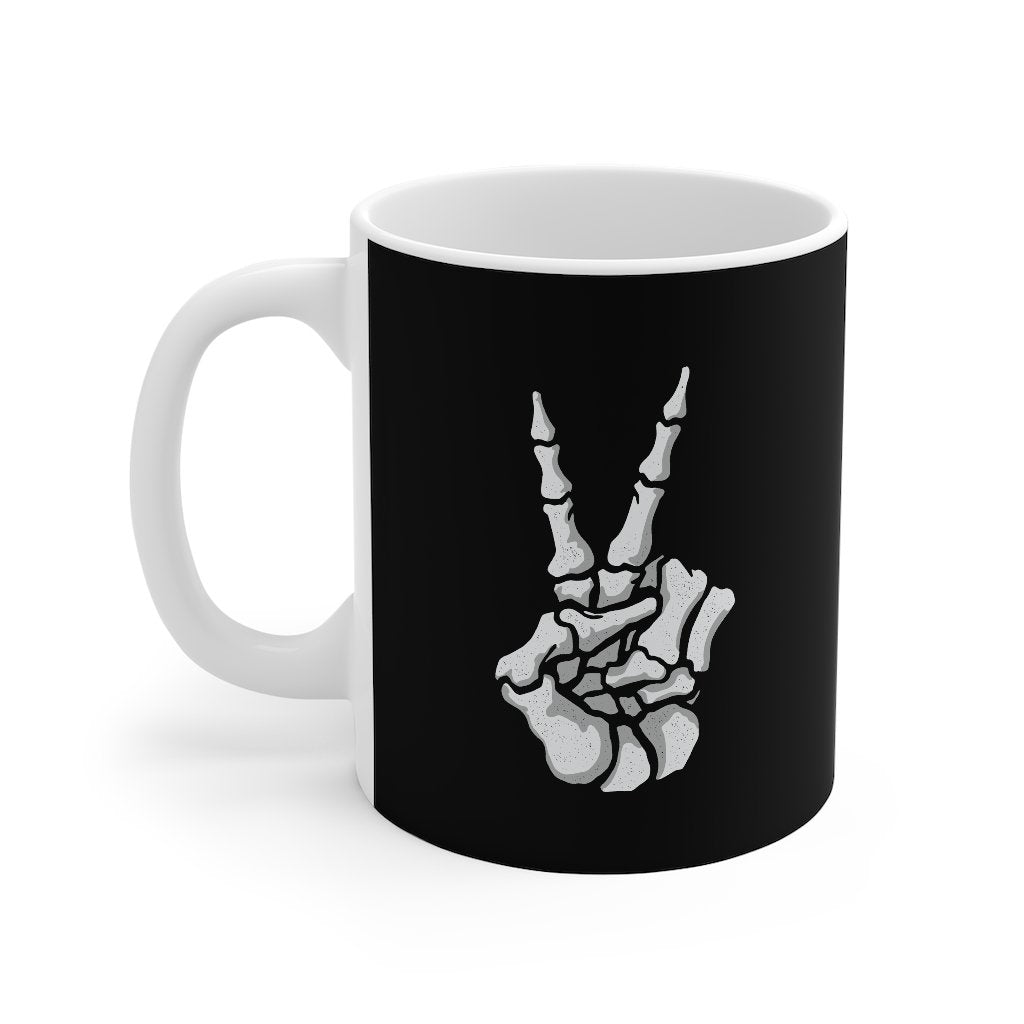 Peace Skeleton Hand Coffee Mug
