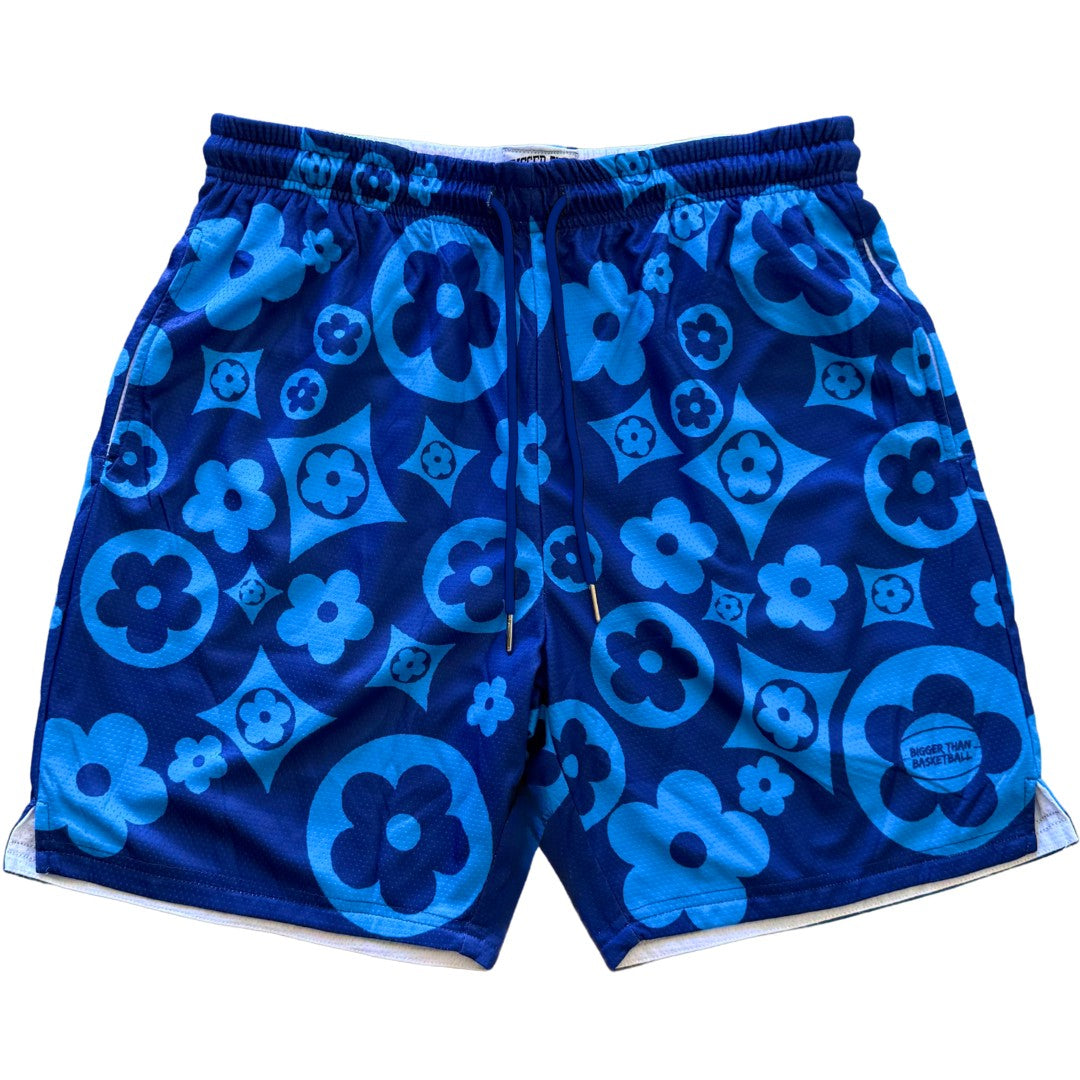 Buckets & Blooms - Shorts - Blue